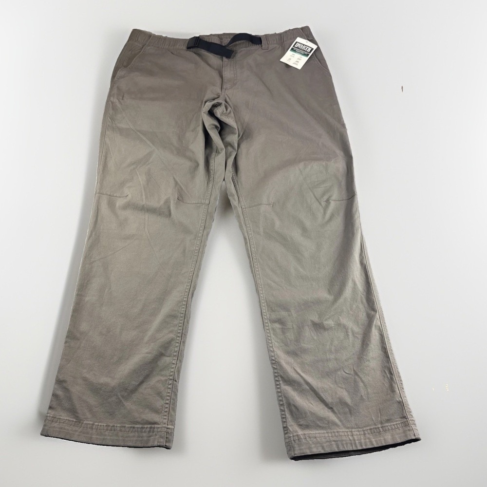 Duluth Trading Belted Lightweight Canvas Standard Fit Pants Mens XLx34 Beige NEW
